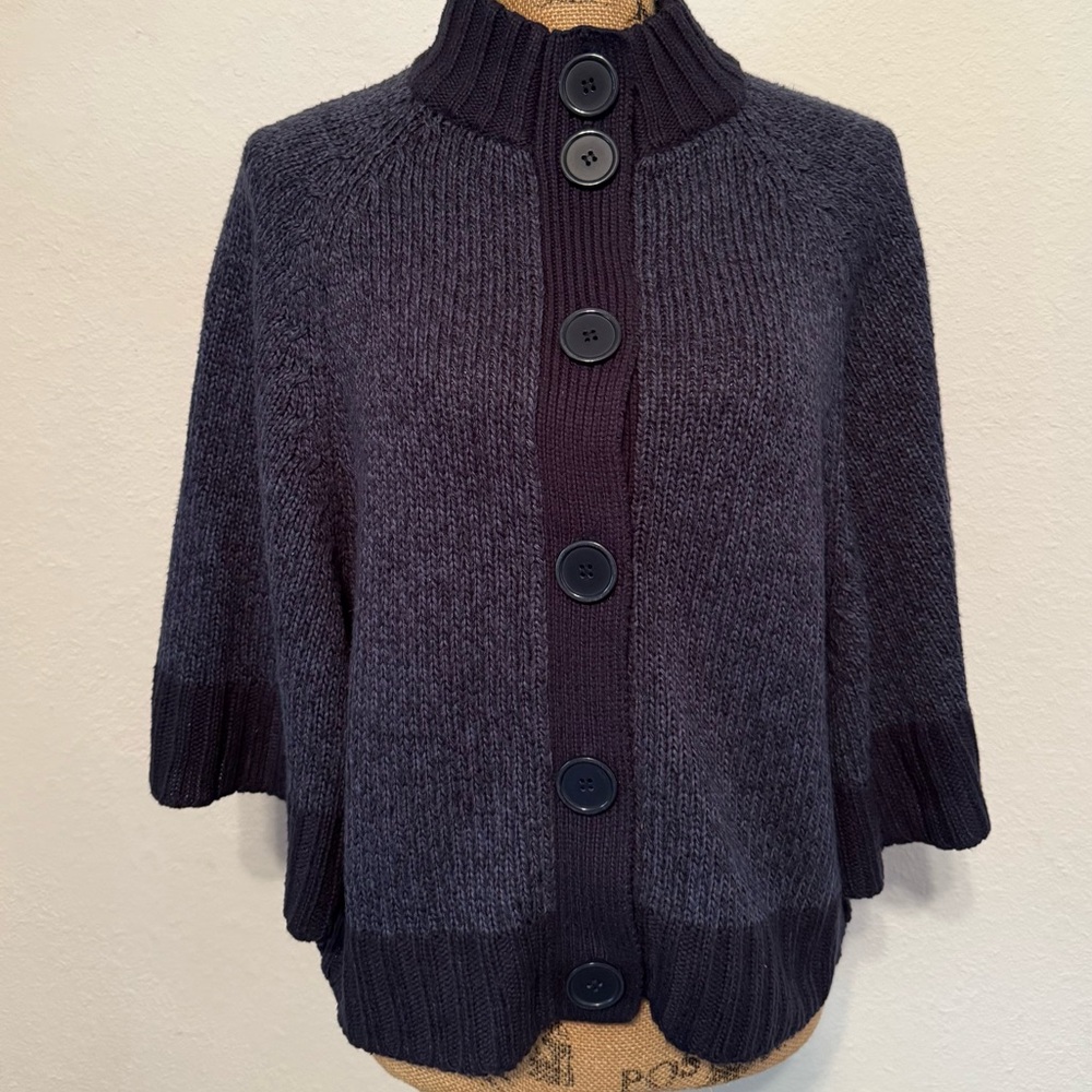 Blue poncho sweater medium